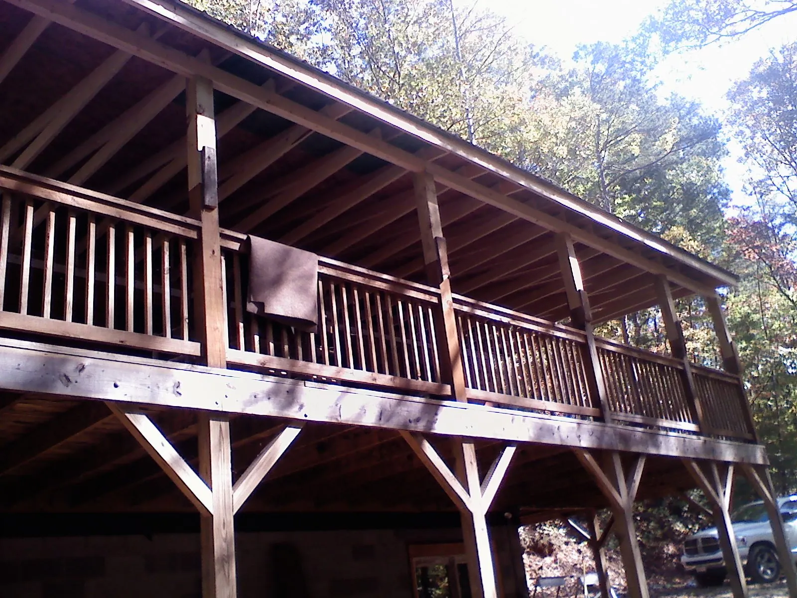 Timber framing under a new elevated porch and deck — Roof Leak Repair in Barboursville by Roofing Brothers